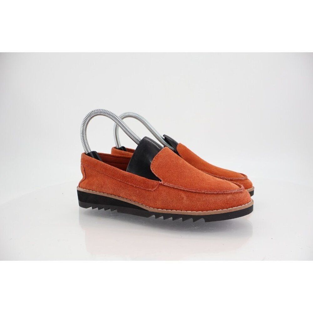Eileen Fisher Essa Womens Loafers Rust Orange Suede Comfort Shoes Size 5.5